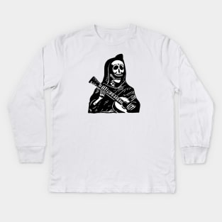 Day of the dead - Skeleton playing guitar Kids Long Sleeve T-Shirt